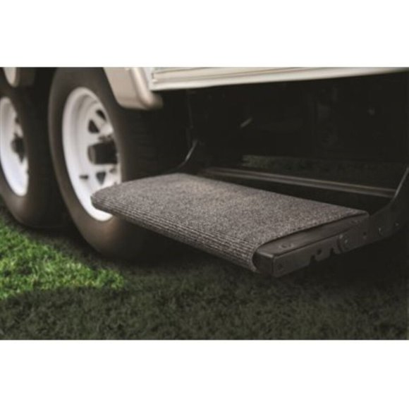 RV Entrance Mat Happy Camper & 2 New Camco Black Wrap Around RV Step Covers - Picture 3 of 7